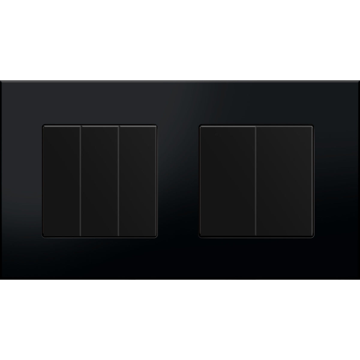 Dvivietis tripolis/dvipolis mechaninis jungiklis su plastikiniu rėmeliu (juodas)