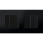 Dvivietis tripolis/dvipolis mechaninis jungiklis su plastikiniu rėmeliu (juodas)