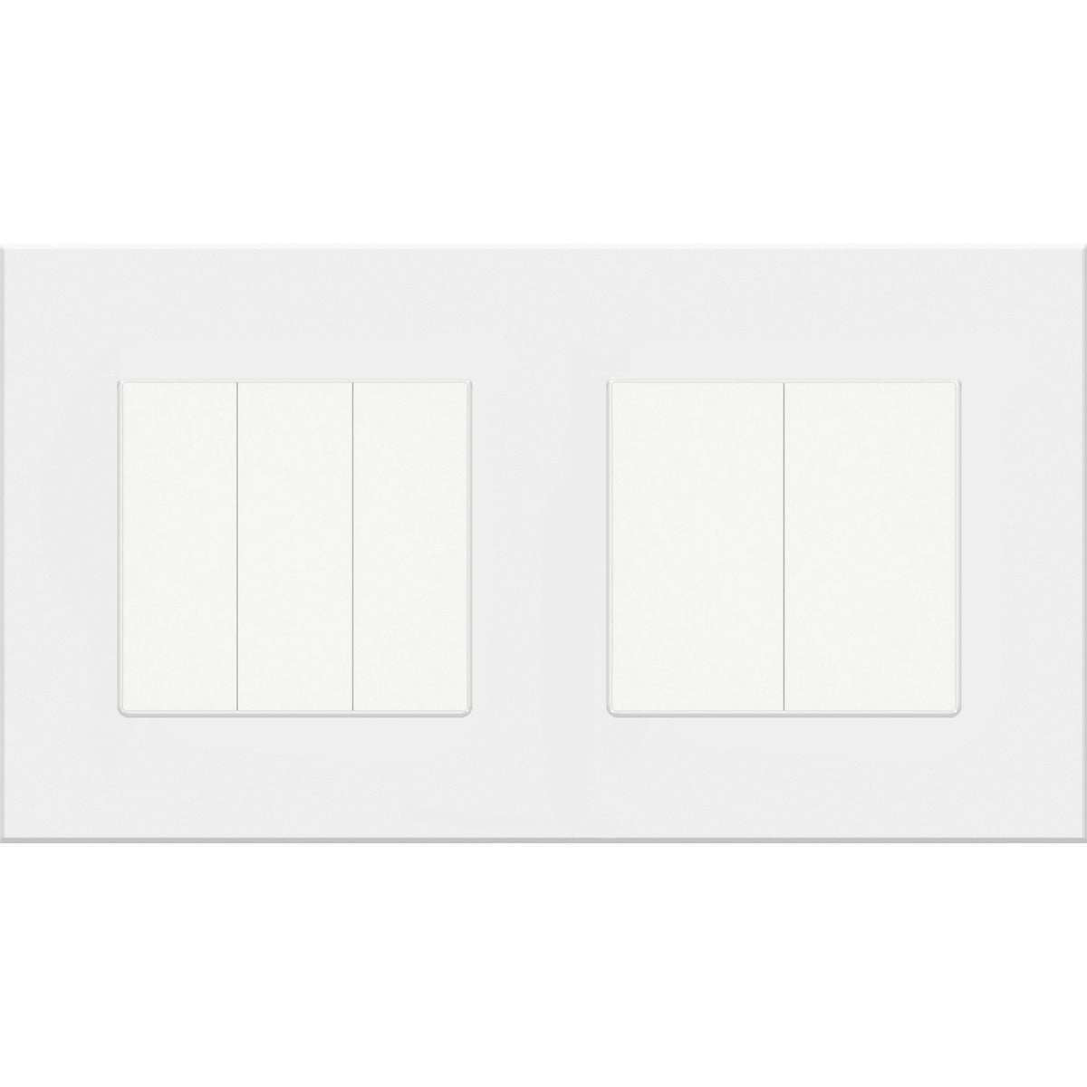 Dvivietis tripolis/dvipolis mechaninis jungiklis su plastikiniu rėmeliu (baltas)