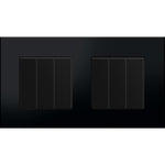 Dvivietis tripolis mechaninis jungiklis su plastikiniu rėmeliu (juodas)