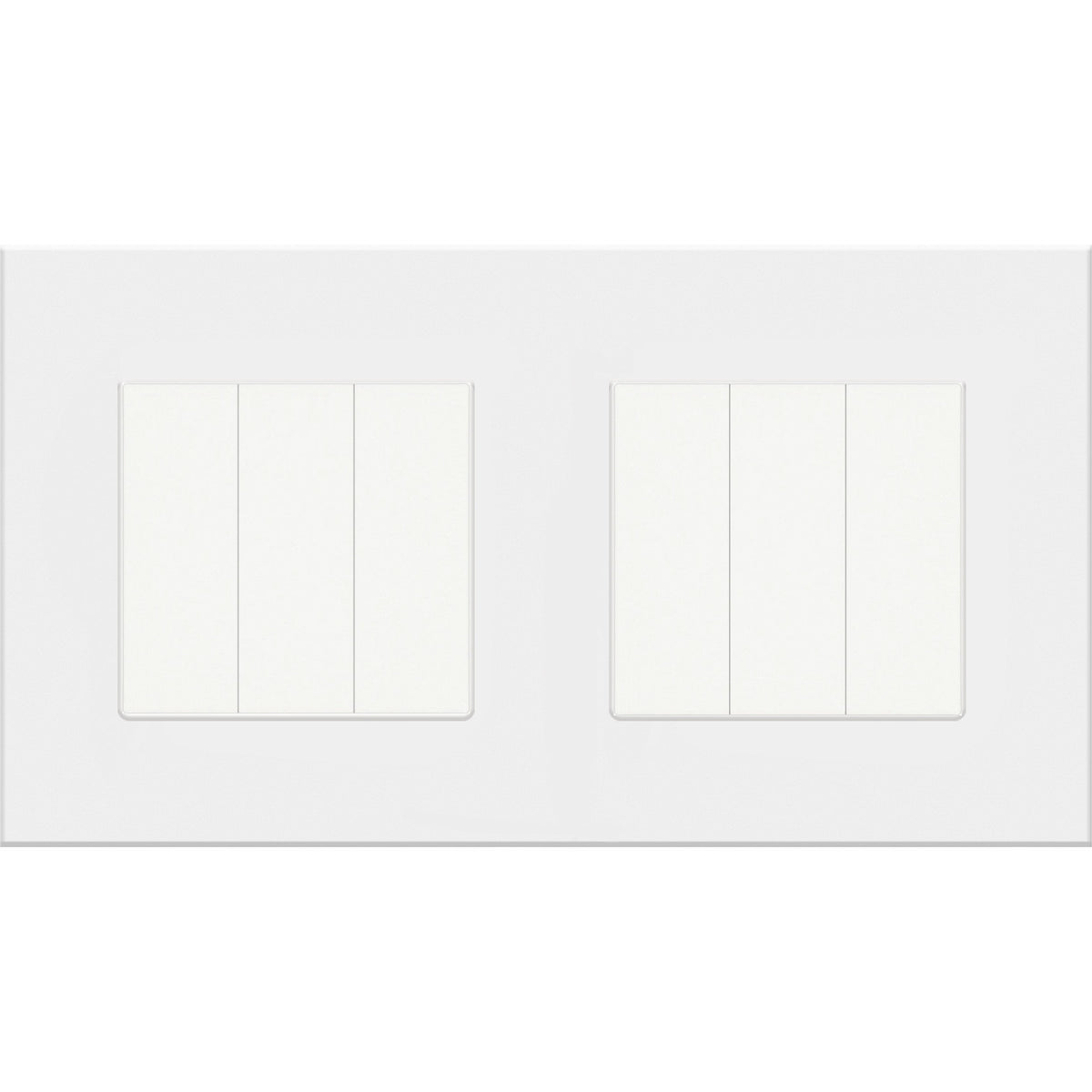 Dvivietis tripolis mechaninis jungiklis su plastikiniu rėmeliu (baltas)