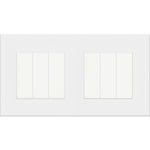 Dvivietis tripolis mechaninis jungiklis su plastikiniu rėmeliu (baltas)