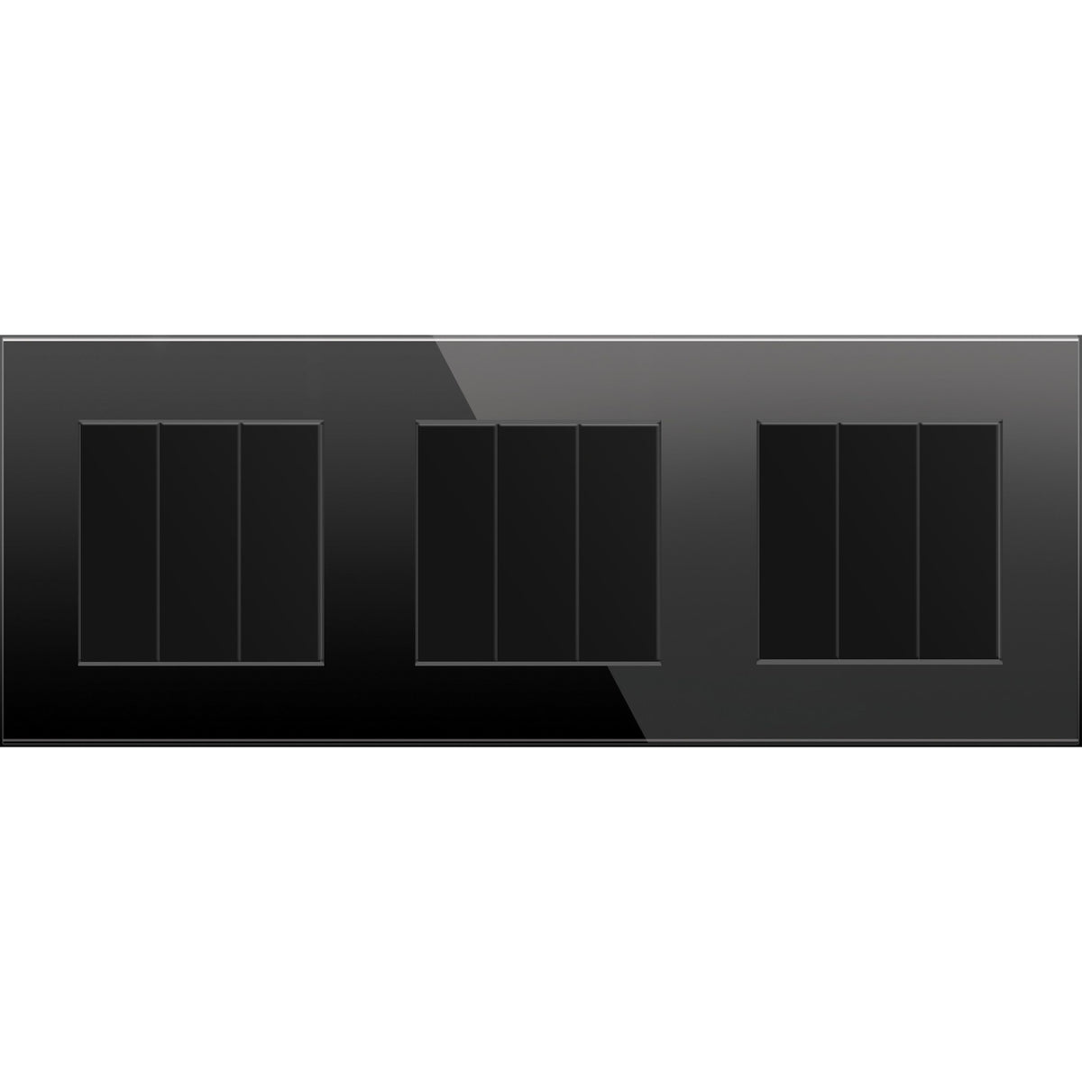 Trivietis tripolis mechaninis jungiklis su stikliniu rėmeliu (juodas)