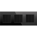 Trivietis tripolis mechaninis jungiklis su stikliniu rėmeliu (juodas)