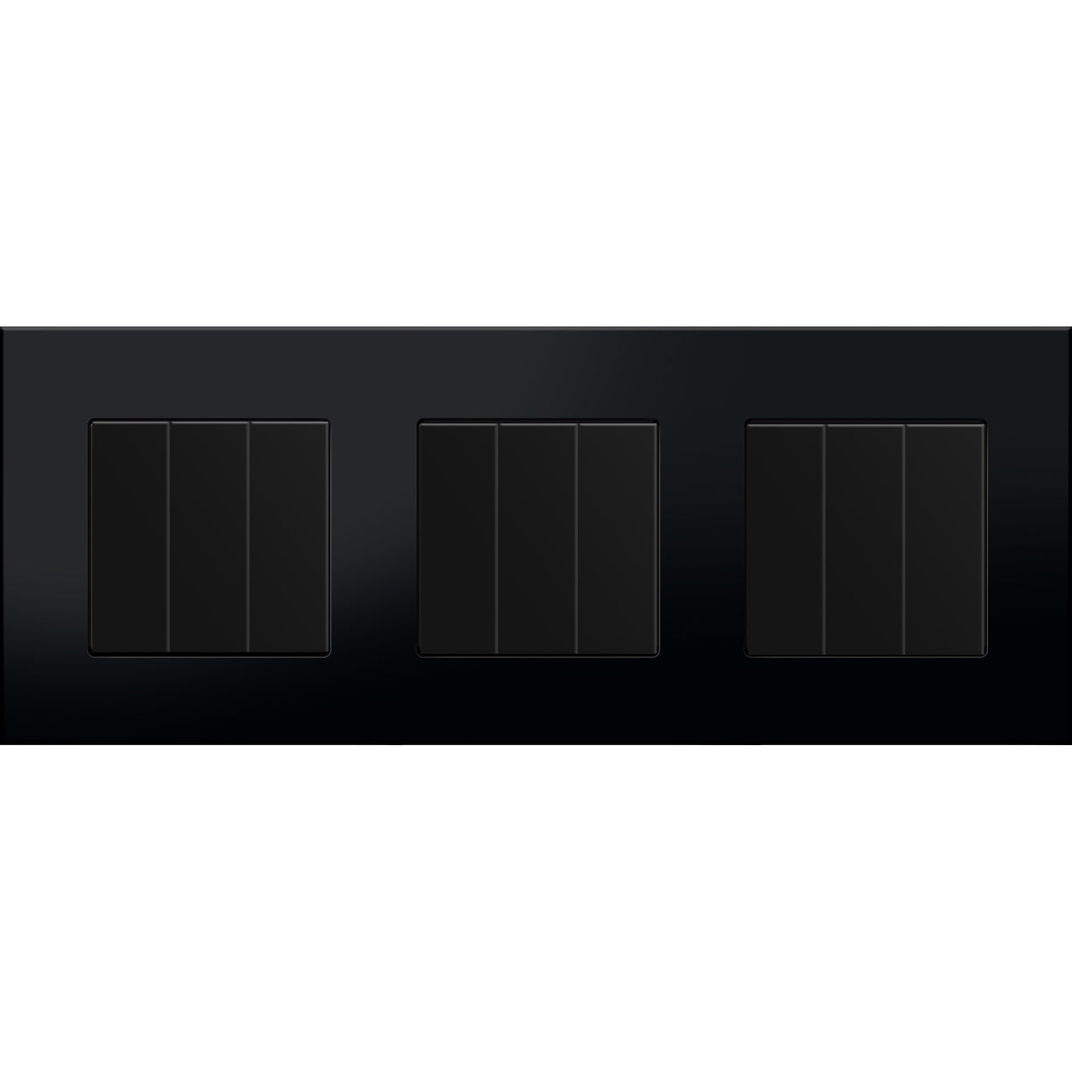 Trivietis tripolis mechaninis jungiklis su plastikiniu rėmeliu (juodas)