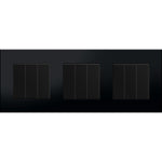 Trivietis tripolis mechaninis jungiklis su plastikiniu rėmeliu (juodas)