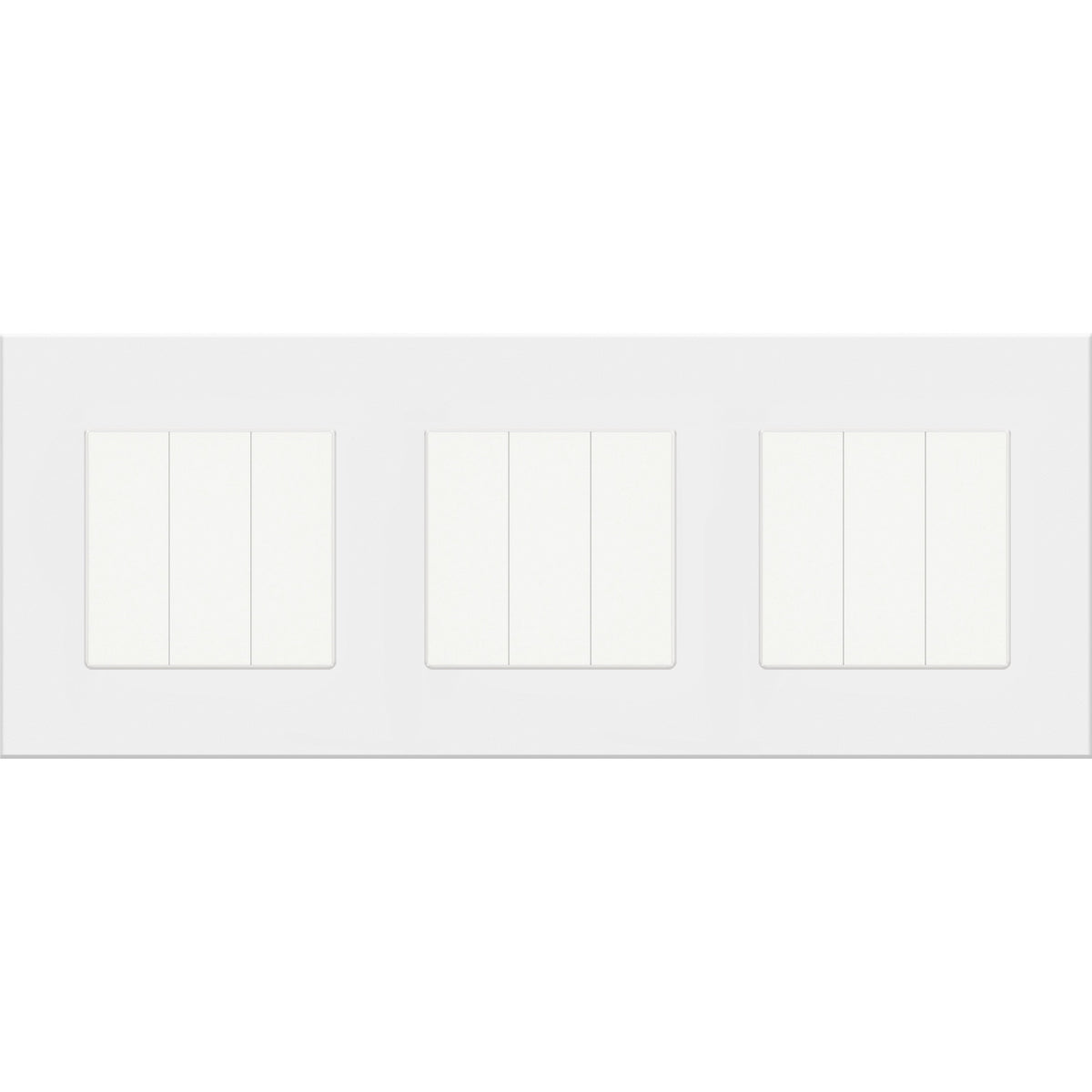 Trivietis tripolis mechaninis jungiklis su plastikiniu rėmeliu (baltas)