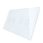 Dvivietė, dvipolė, sensorinė stiklo panelė (balta)