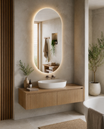 Ovalus LED veidrodis Serena 2 60 × 80 cm