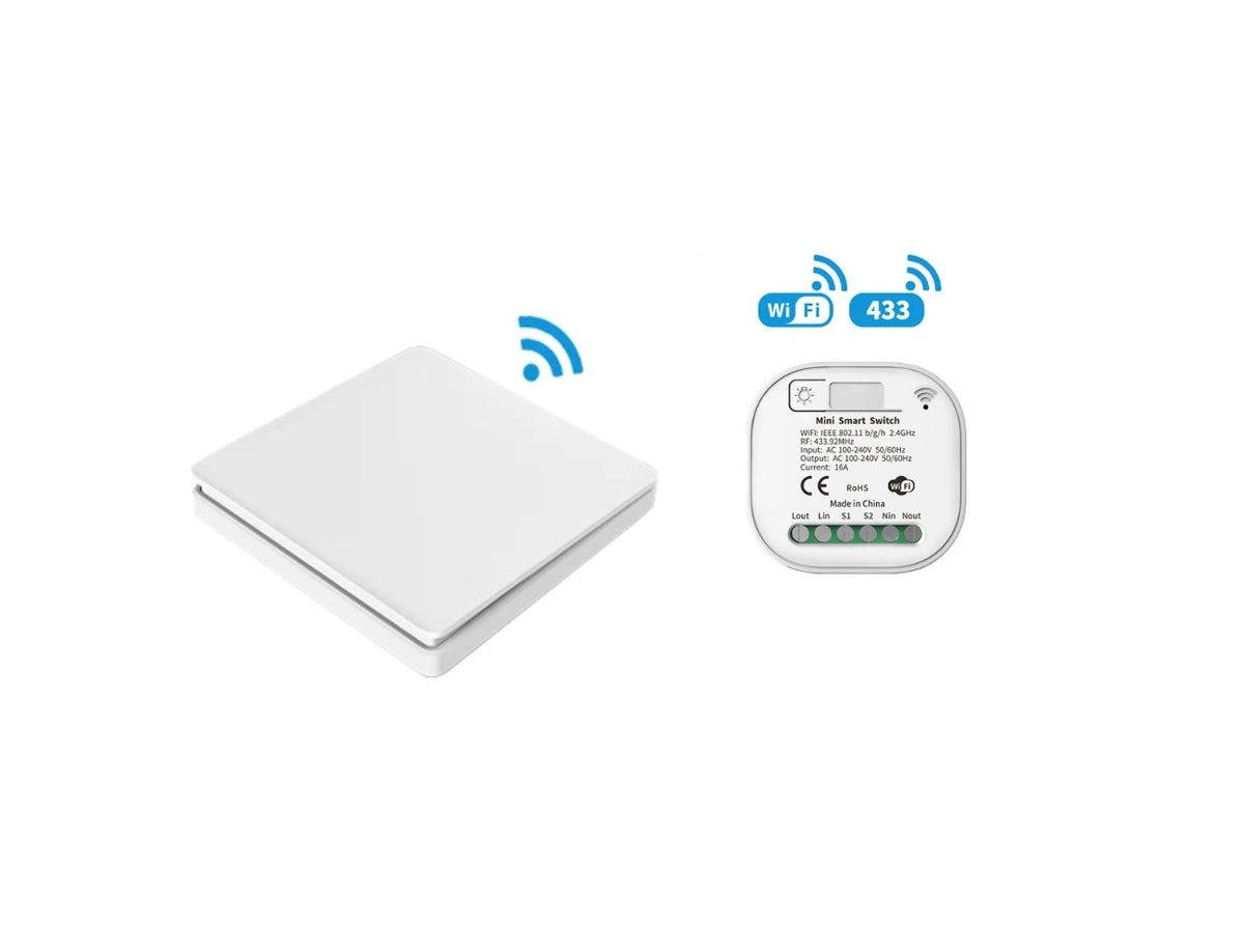 Belaidis jungiklis su rele (WiFi + RF)