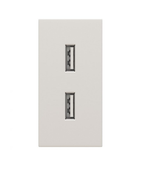 Dvigubas USB lizdas (baltos spalvos, su įkrovimu)