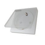 Kištukinis lizdas su įžeminimu, su dangteliu baltas (be rėmelio)