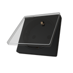 Kištukinis lizdas su įžeminimu, su dangteliu juodas (be rėmelio)