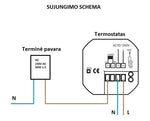Termostatas SPRING TR8000-1WB (grindiniam šildymui) (juodas)