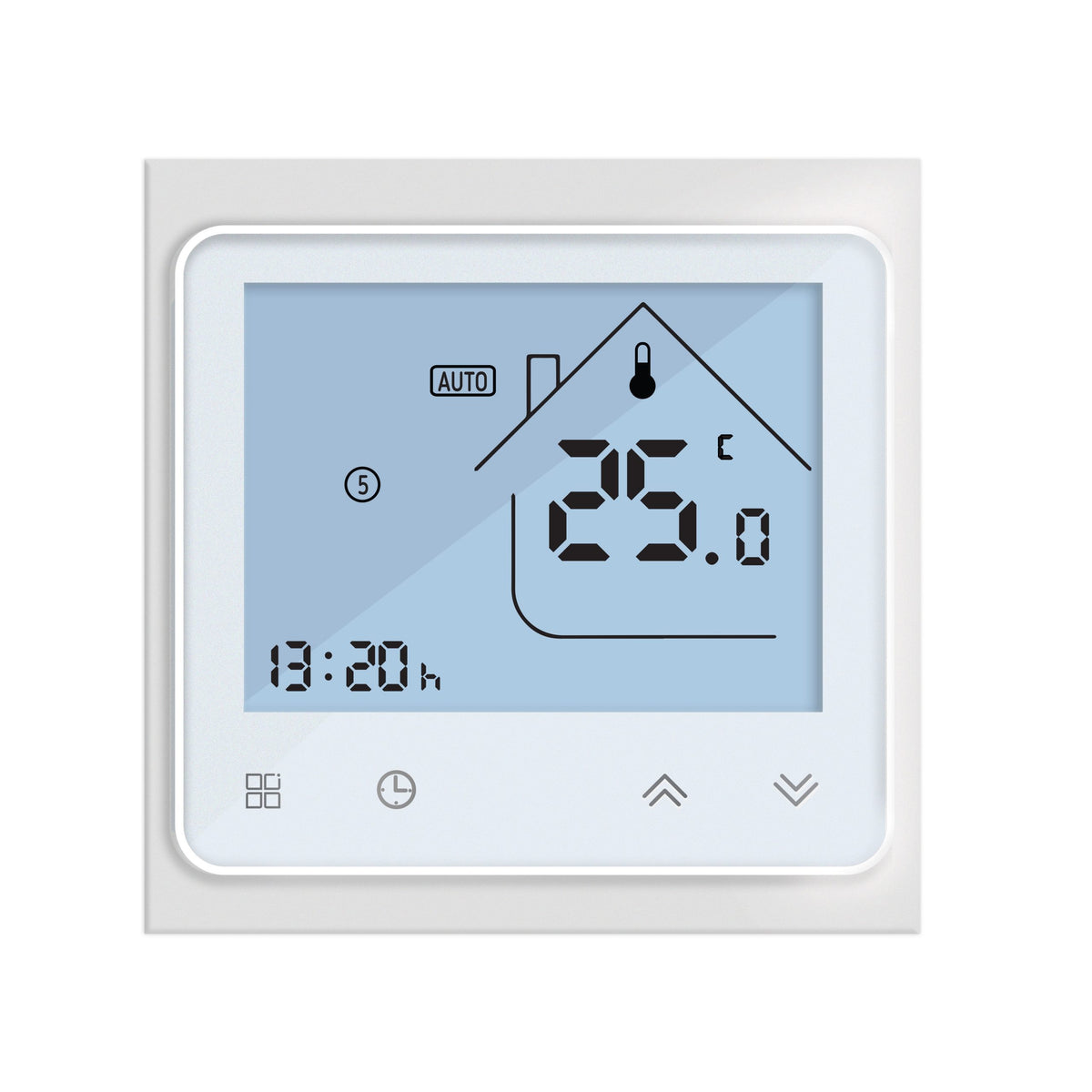 Termostatas baltos spalvos, programuojamas