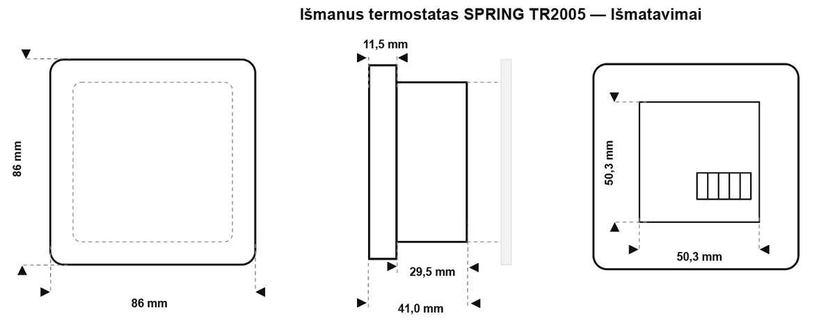 Išmanusis termostatas SPRING TR2005-1WB, su WIFI (grindiniam šildymui)