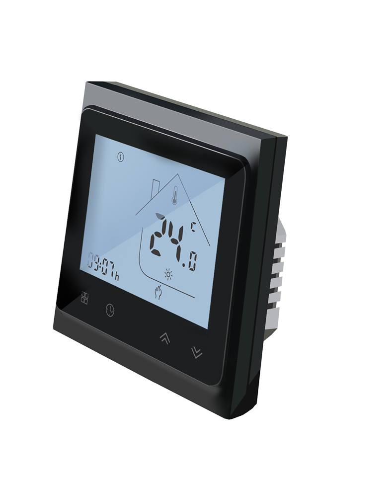 Termostatas juodos spalvos, programuojamas