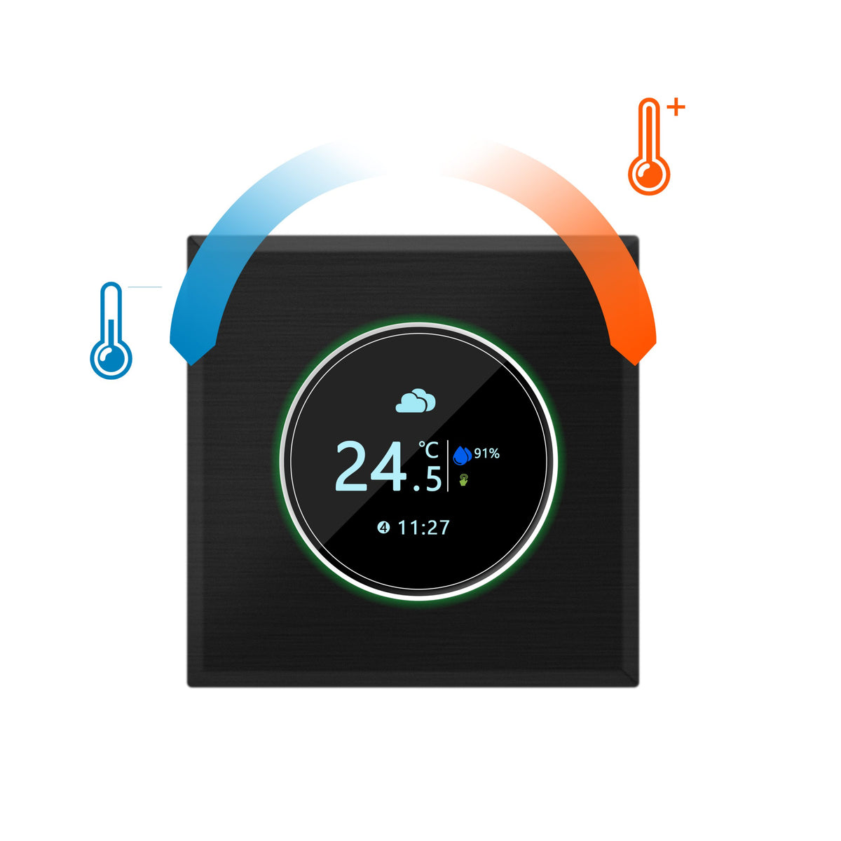 Išmanusis WIFI termostatas juodos saplvos