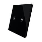 Vienvietė, sensorinė stiklo panelė žaliuzėms (juoda)