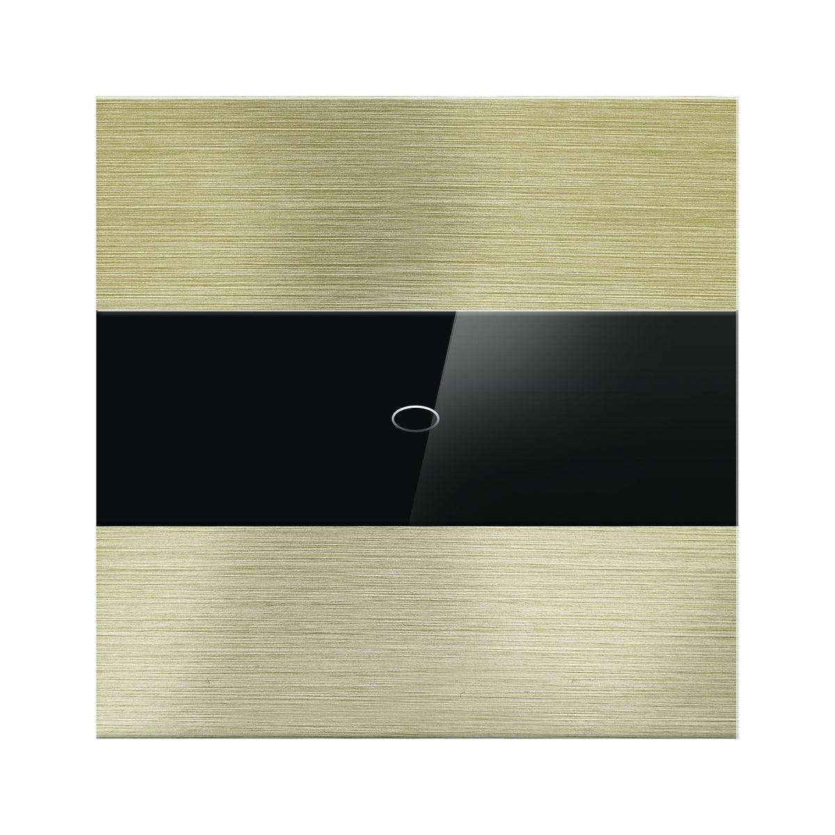 Vienvietė, vienpolė, sensorinė aliuminio ir stiklo panelė (auksinė)