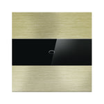 Vienvietė, vienpolė, sensorinė aliuminio ir stiklo panelė (auksinė)