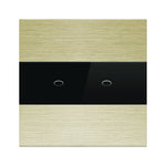 Vienvietė, dvipolė, sensorinė aliuminio ir stiklo panelė (auksinė)