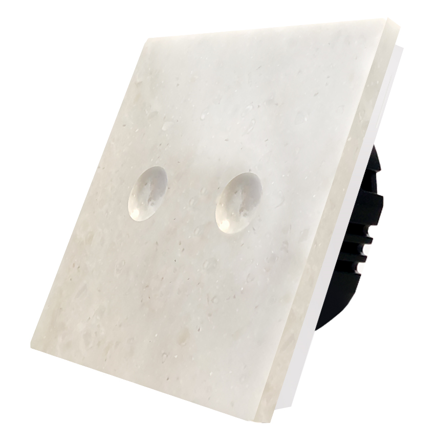 Dvipolis sensorinis jungiklis su marmuro ( Belizzi ) panele