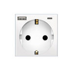 kištukinis lizdas rozetė su USB balta spalva