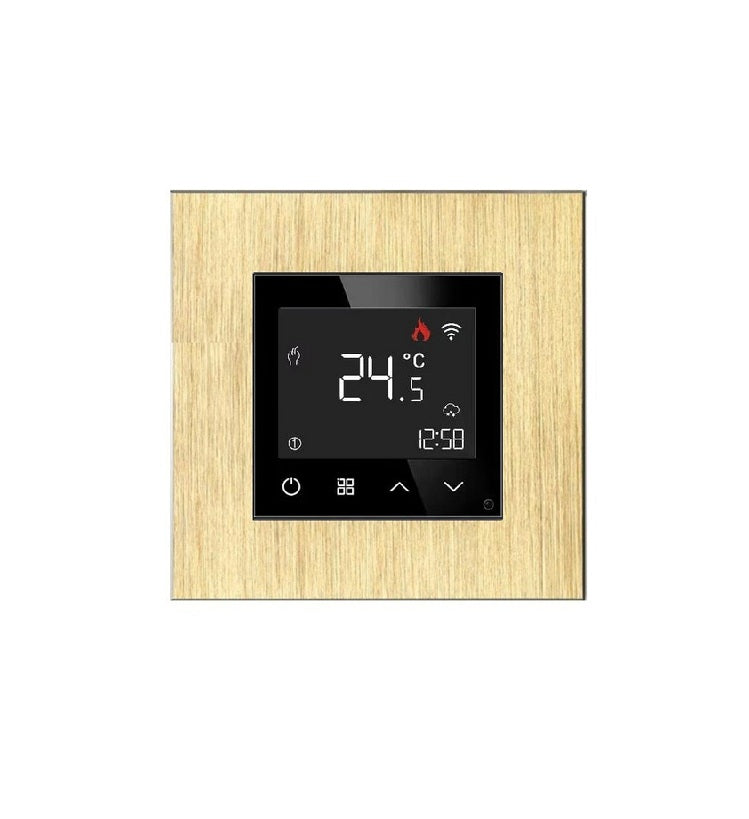termostatas su su wifi, su auksiniu aliuminio rėmeliu