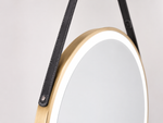 Apvalus LED veidrodis Nora auksiniu rėmu 60 cm