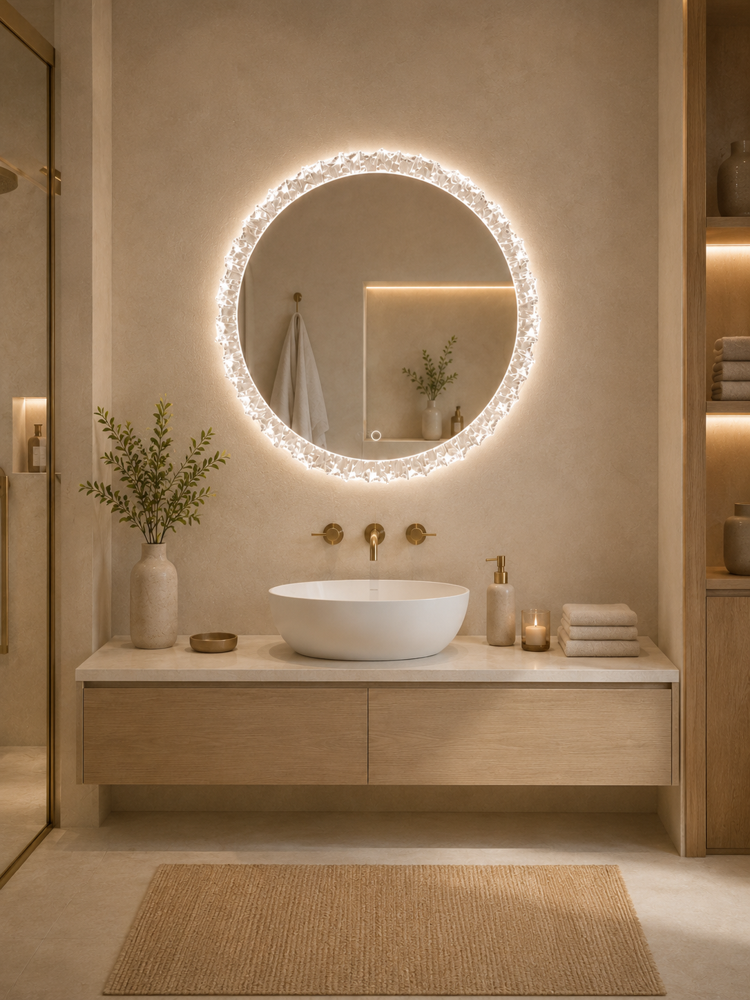 Apvalus LED veidrodis Lyra 60 cm
