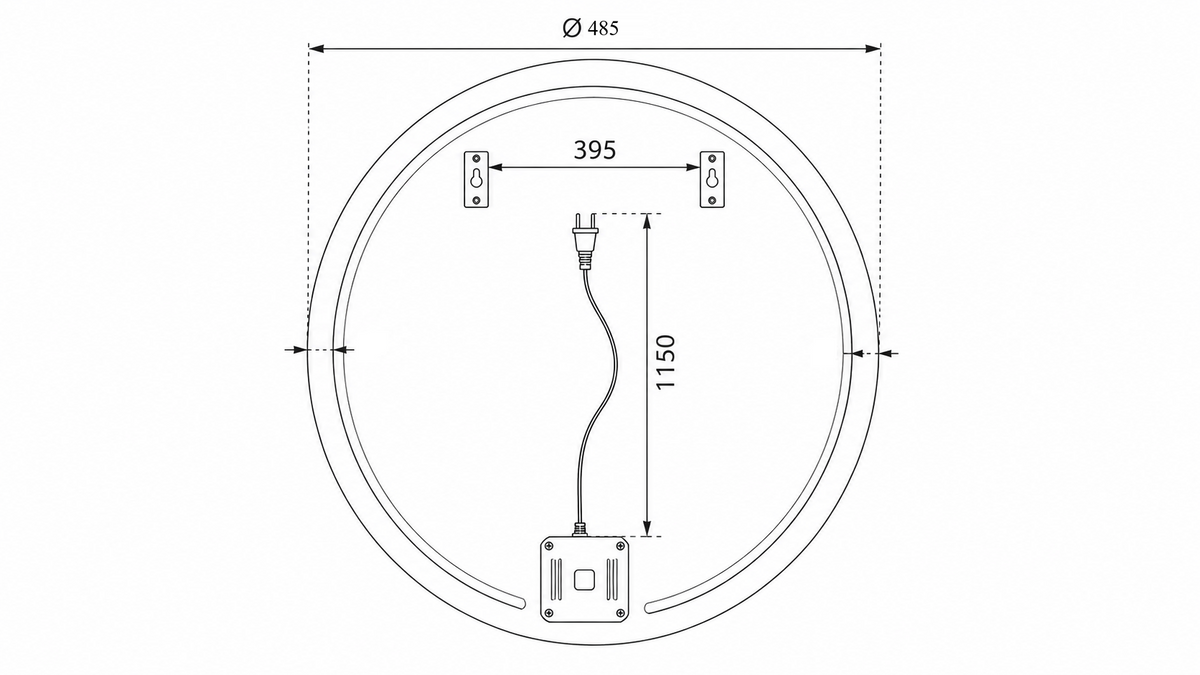 Apvalus LED veidrodis Riva 50 cm