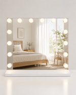 Kosmetinis LED veidrodis Modena 2 baltu rėmu 80 × 62 cm