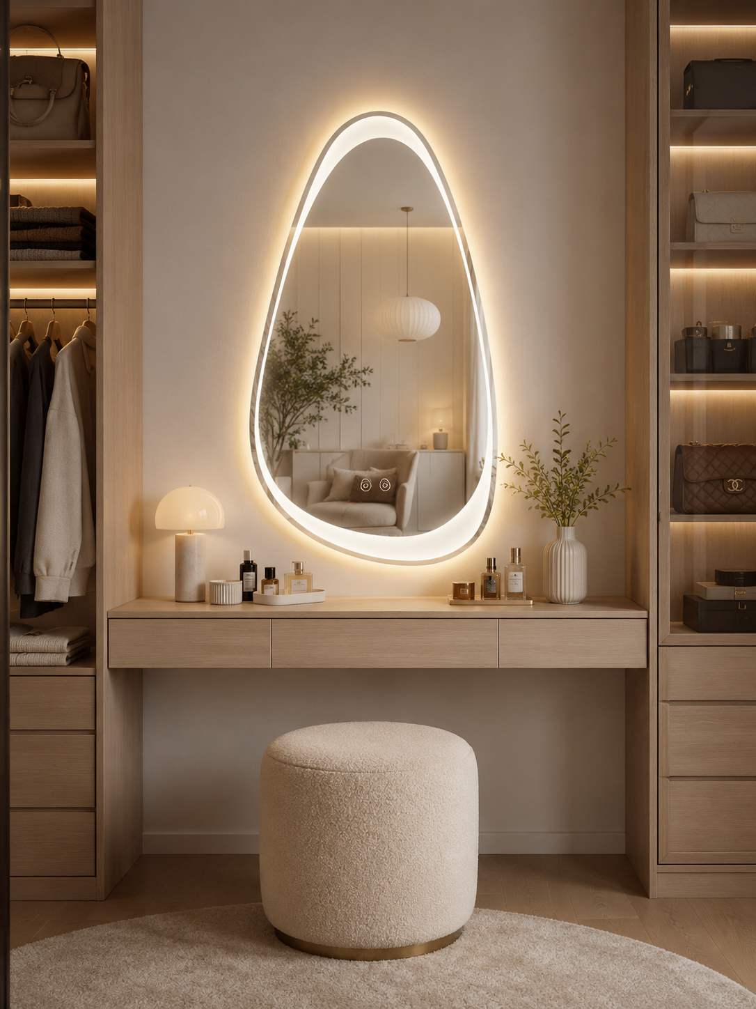 Netaisyklingos formos LED veidrodis Forma 2 50 × 90 cm