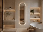 Ovalus LED veidrodis Aster 50 × 150 cm