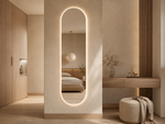 Ovalus LED veidrodis Aster 50 × 150 cm