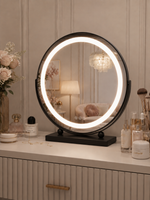 Makiažo LED veidrodis Aveline 2 juodu rėmu 50 × 53.5 cm