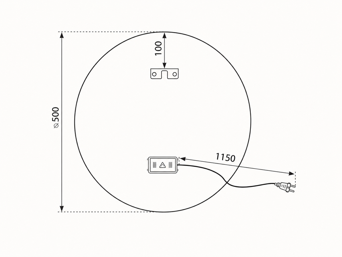 Apvalus LED veidrodis Verona 2 50 cm