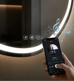 Netaisyklingos formos LED veidrodis Aeris, Bluetooth 100 × 70 cm