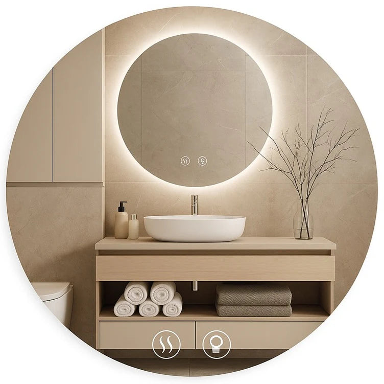 Apvalus LED veidrodis Luna 60 cm