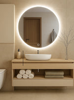 Modernus LED vonios veidrodis su perimetrinio apšvietimo juosta – 60 cm